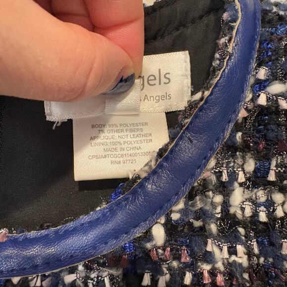 Little Angels by Us Angels Girls Luxe-Trimmed Boucle Dress Little‎ Kids 6 Navy - Picture 4 of 7